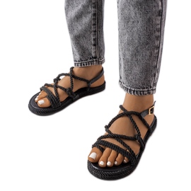 Burwellin mustat punotut sandaalit