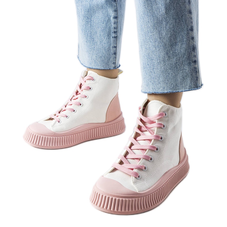 Terri pinkit alustalenkkarit valkoinen