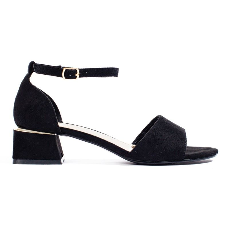 Shelovet mustat matalakorkoiset sandaalit