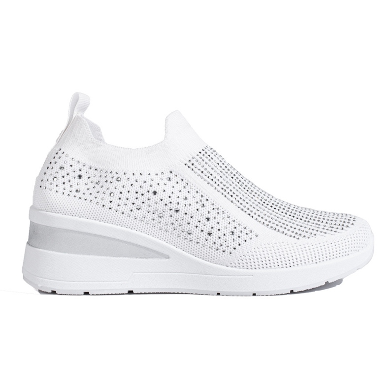 Shelovet Valkoiset tekstiiliset kiilalenkkarit valkoinen