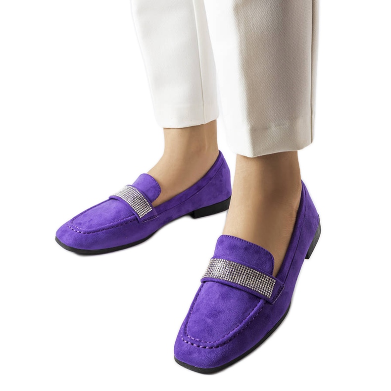 Purppuraiset loaferit, joissa Mignonette strassit violetti