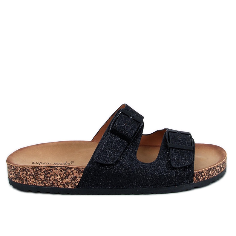 Alexa Black Glitter korkkitossut musta