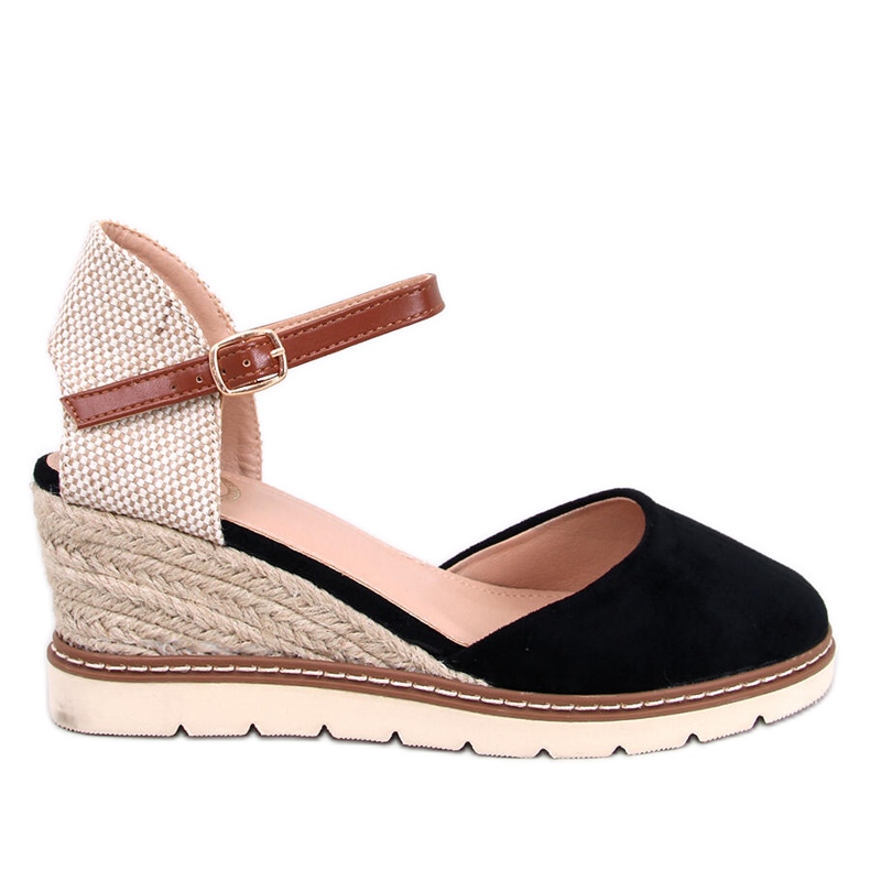 Ellio Black wedge espadrillit musta
