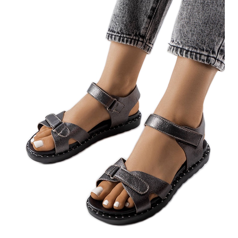 Bellefeuillen harmaat glitter-sandaalit