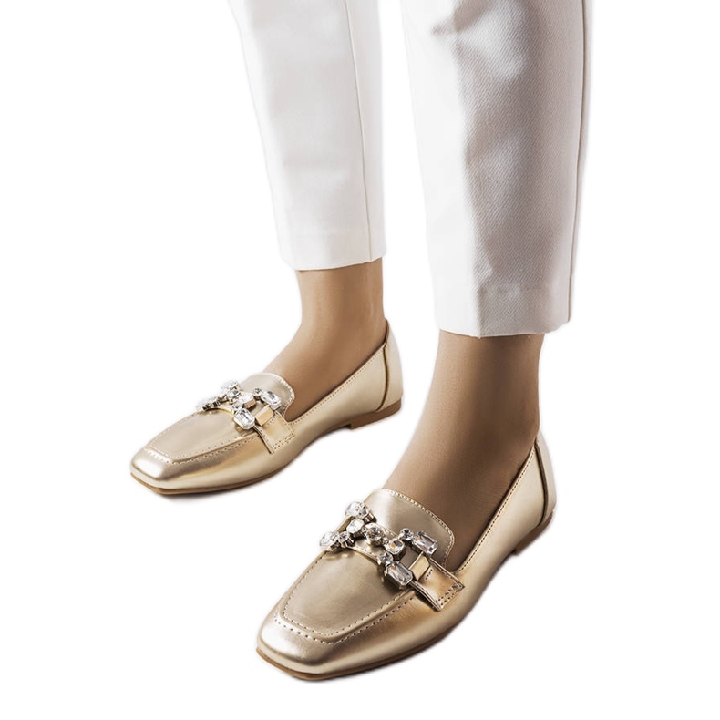 Kultaiset loaferit zirkoneilla kultainen