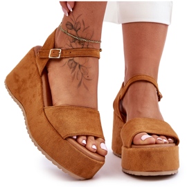 Naisten kamelin Lydia mokkanahkasandaalit ruskea