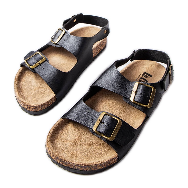 Lee Cooperin mustat korkkisandaalit soljilla LCW-22-35-1163L