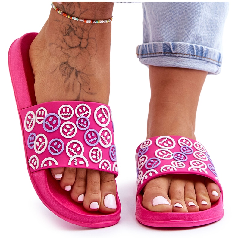 Naisten tossut hymiöillä Fuchsia Cosette vaaleanpunainen