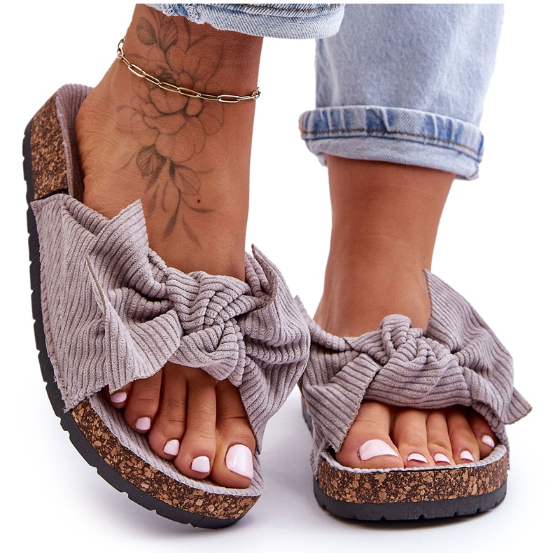 Vakosamettikorkkitossut Harmaa Summertime