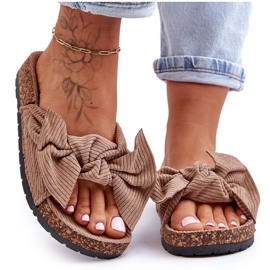 Vakosamettikorkkitossut Tumma beige Summertime