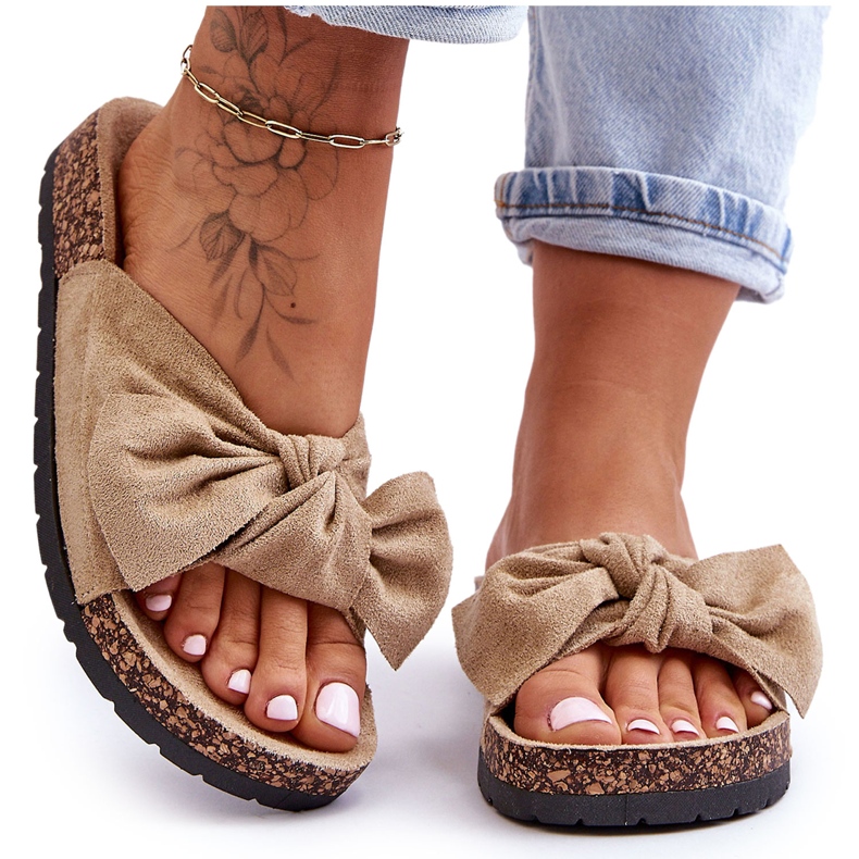 Wendy vaalea beige korkkipohjaiset tossut