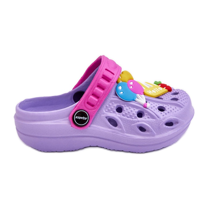 WJ1 Lasten vaahtomuovi Kevyt Crocs Slides Purple Makeiset violetti