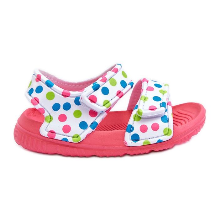 Vaaleanpunaiset Vaaleankuvioidut lasten sandaalit Vaaleanpunainen ja valkoinen Malaga