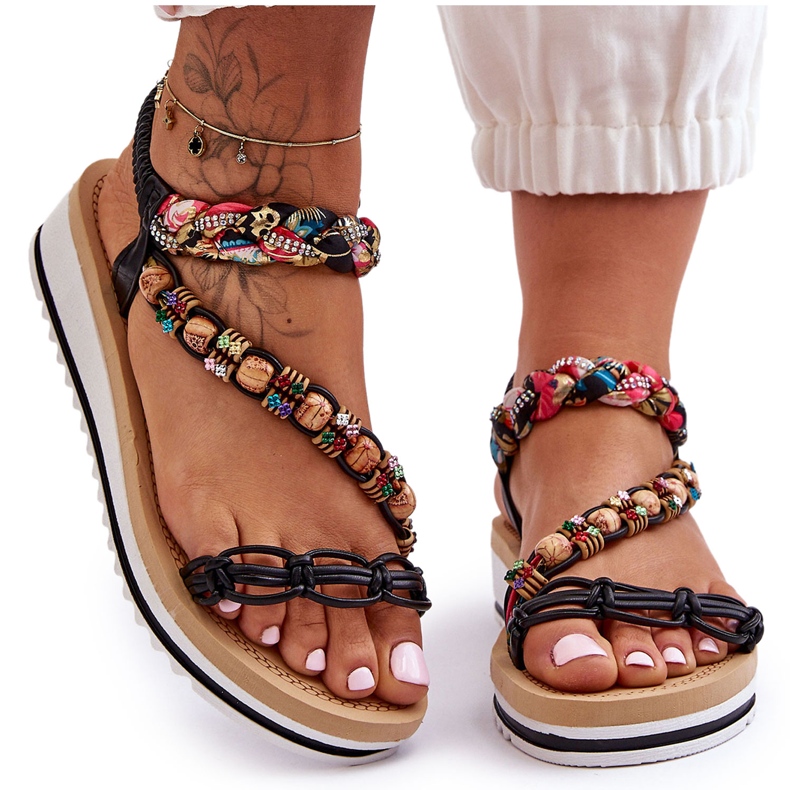 Mukavat Naisten Wedge Sandaalit Musta Jodie