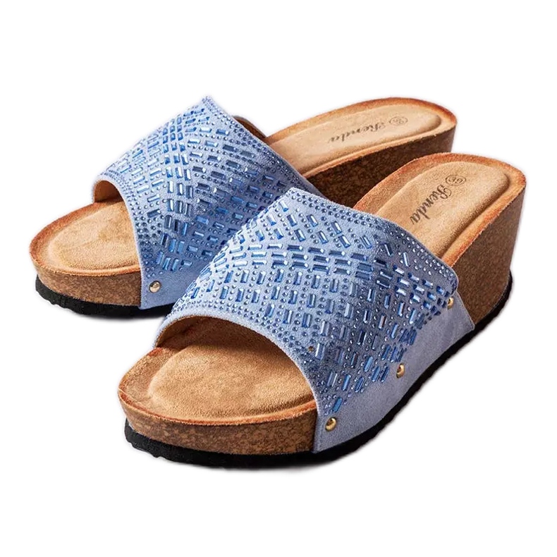 Inna Guymoninsiniset tekojalokivisandaalit sininen