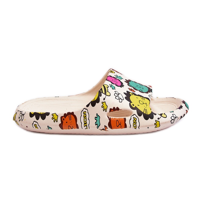 WJ1 Lasten vaaleat vaahtomuovitossut Lion Motif beige Esther