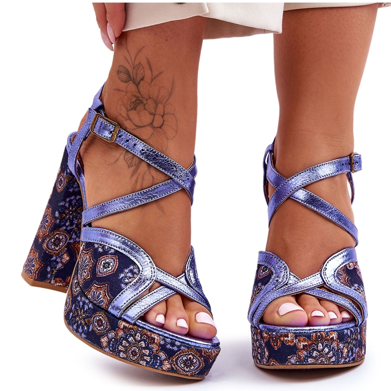 Nahkakorkokengät Sandaalit Maciejka 06084-17 laivastonsininen