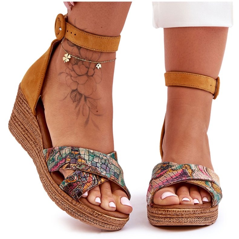 Maciejka Suede Wedge sandaalit 04565-43 oranssi