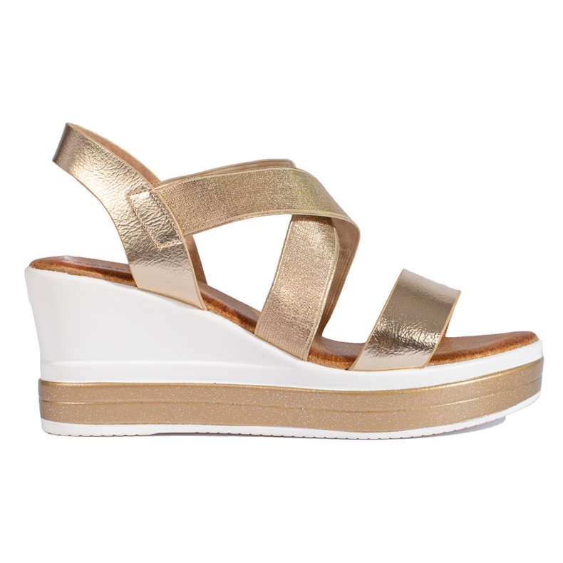 Shelovet kultaiset kiila sandaalit kultainen