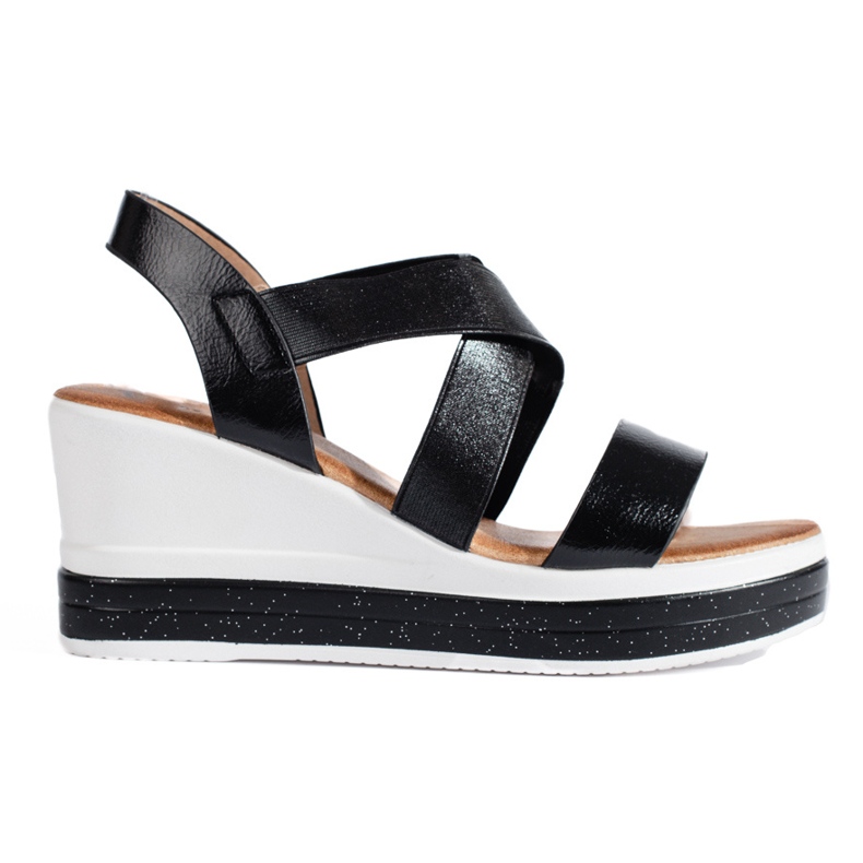 Mustat Shelovet Wedge sandaalit