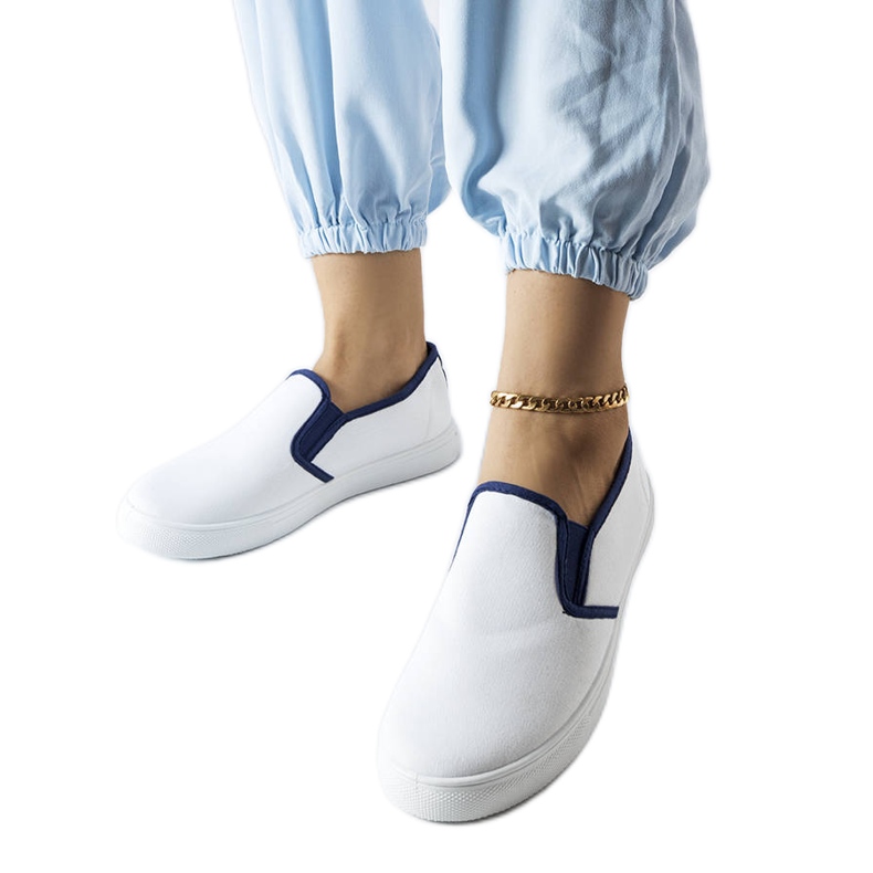 Cagliarin valkoiset kankaiset tennarit valkoinen