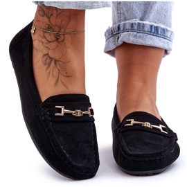 Naisten klassiset mokkanahkaiset loaferit, musta Corinell