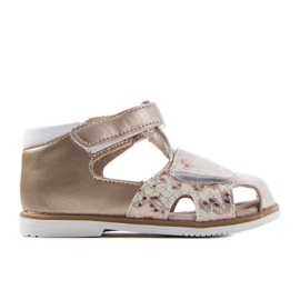 Kultaiset sandaalit, joissa nahkainen Compagnon-pohjallinen kultainen