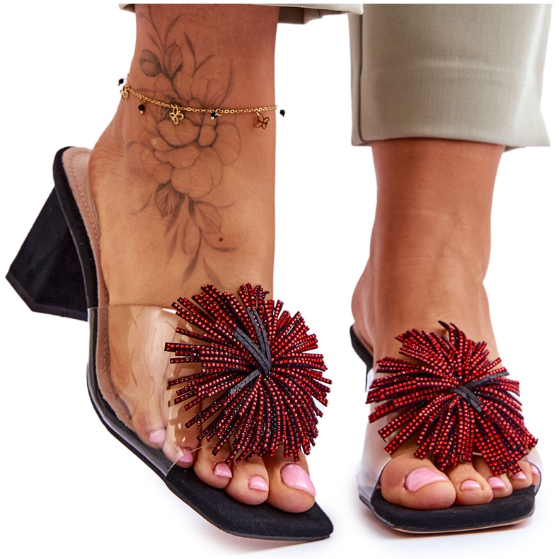 Naisten läpinäkyvät korkokengät S.Barski KV-AP658-1 Musta