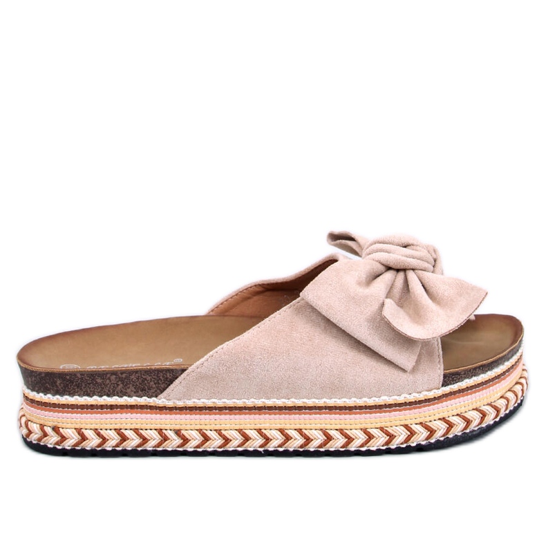 Delair Beige korkeapohjaiset rusetti sandaalit