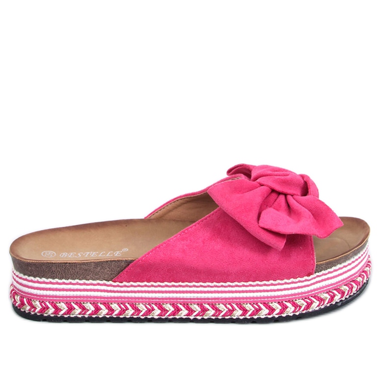 Delair Fuchsia korkeapohjaiset rusettitossut vaaleanpunainen