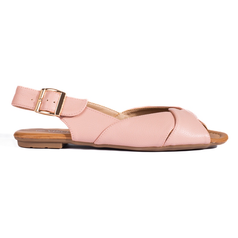 Vincezan vaaleanpunaiset litteät sandaalit keinonahkaa vaaleanpunainen