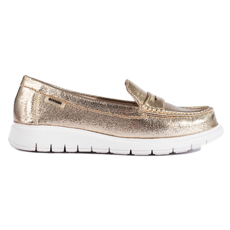 Kultaiset mokasiinit paksulla Shelovet-tasolla kultainen