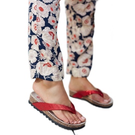 Isidoron punaiset brokatisandaalit punainen