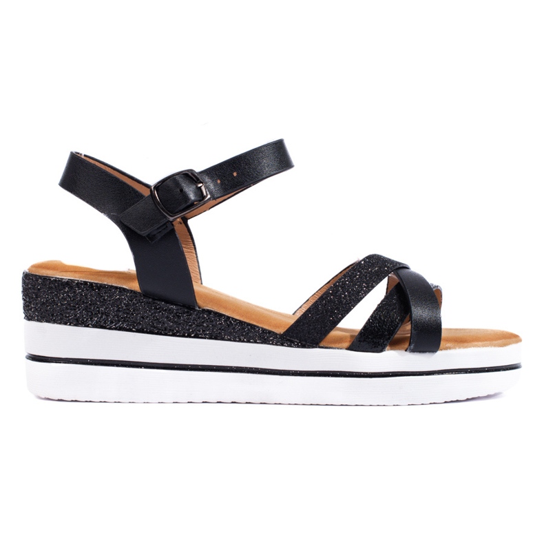 Mustat naisten Shelovet-kiila sandaalit