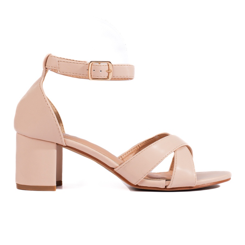 Naisten Shelovet beige-korkoiset sandaalit