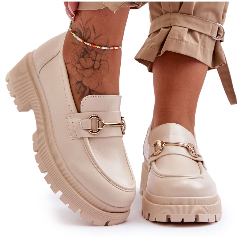 PS1 Naisten Classic Platform Loafers Beige Miracle