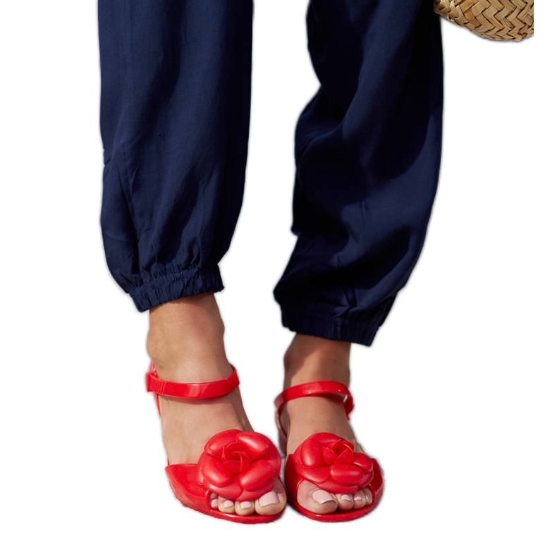 Punaiset balerinat kukilla punainen