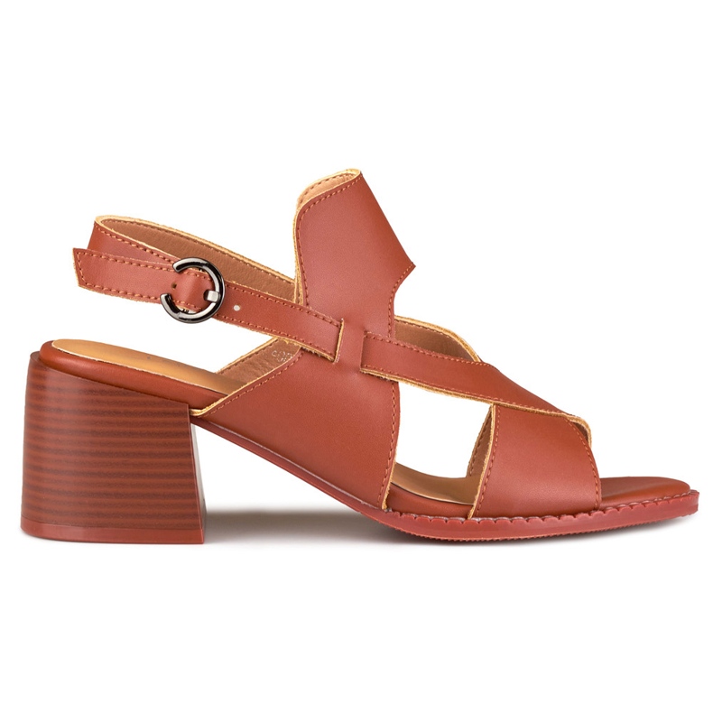 La.Fi Ruskeat nahkaiset stilettosandaalit