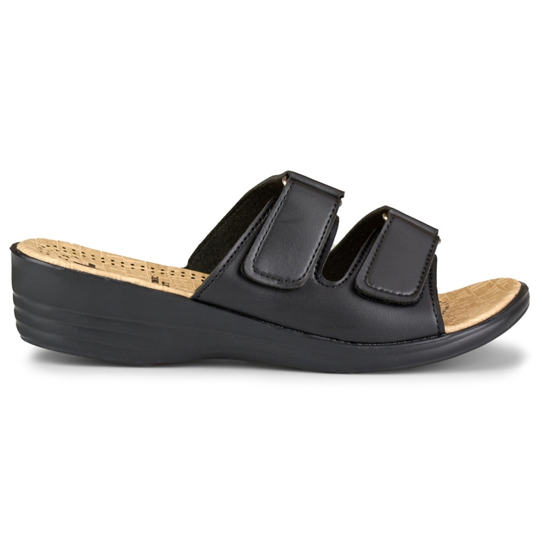 Mukavat naisten tossut mustalla tarranauhalla