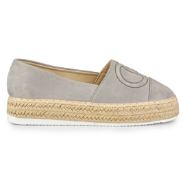 Harmaat alustan espadrillit