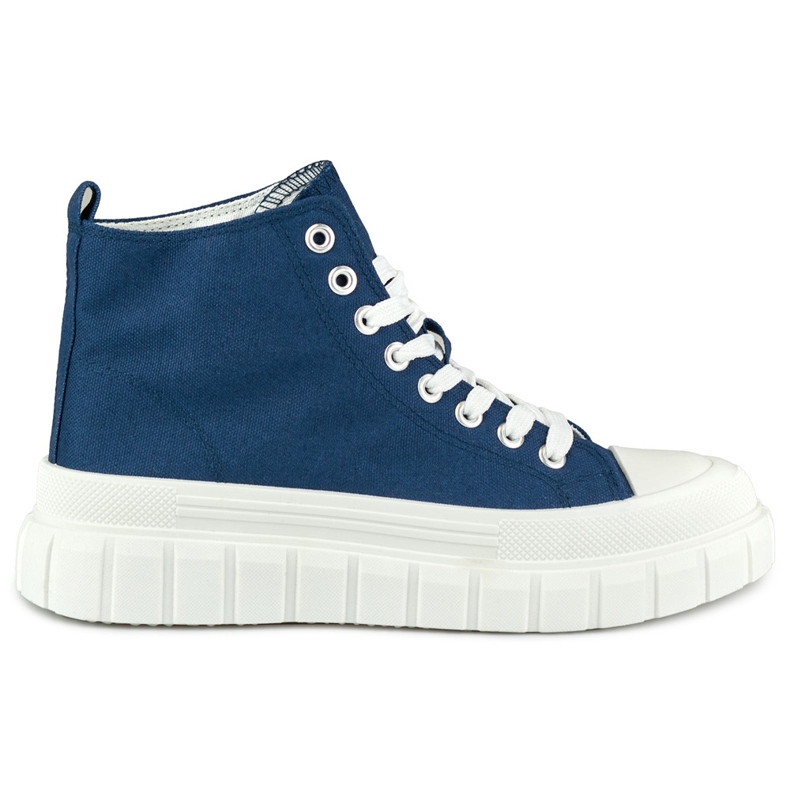 Naisten laivastonsiniset lenkkarit nilkan yläpuolella sininen