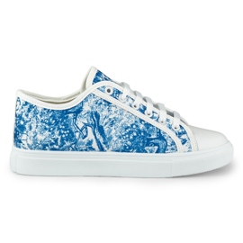 Naisten valkoiset ja siniset lenkkarit sininen