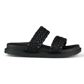 Naisten mustat kudotut tossut