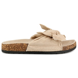 Klassiset mokkanahkabeiget naisten tossut rusetilla