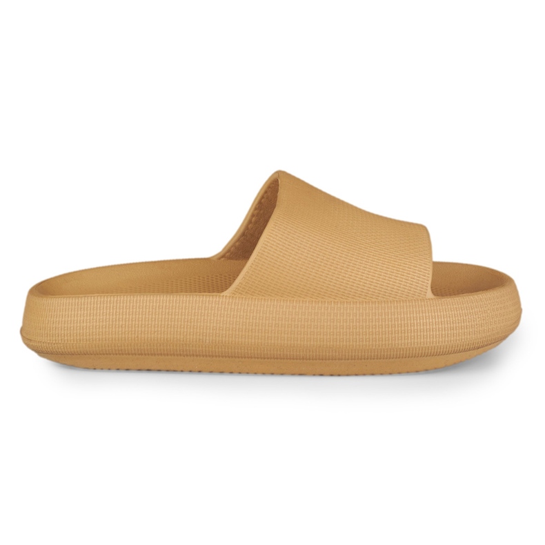 Mukavat beigenväriset naisten tossut vaahtomuovista