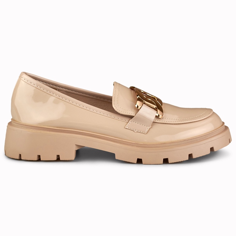 Beiget brogues kultakoristeilla