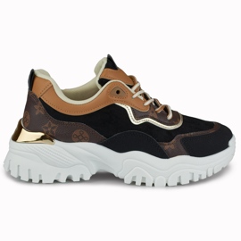 Naisten lenkkarit Fanny-printillä musta