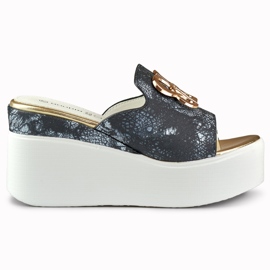 Naisten musta kiila sandaalit Musta