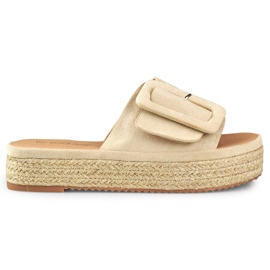Naisten mokkanahka beige espadrillit