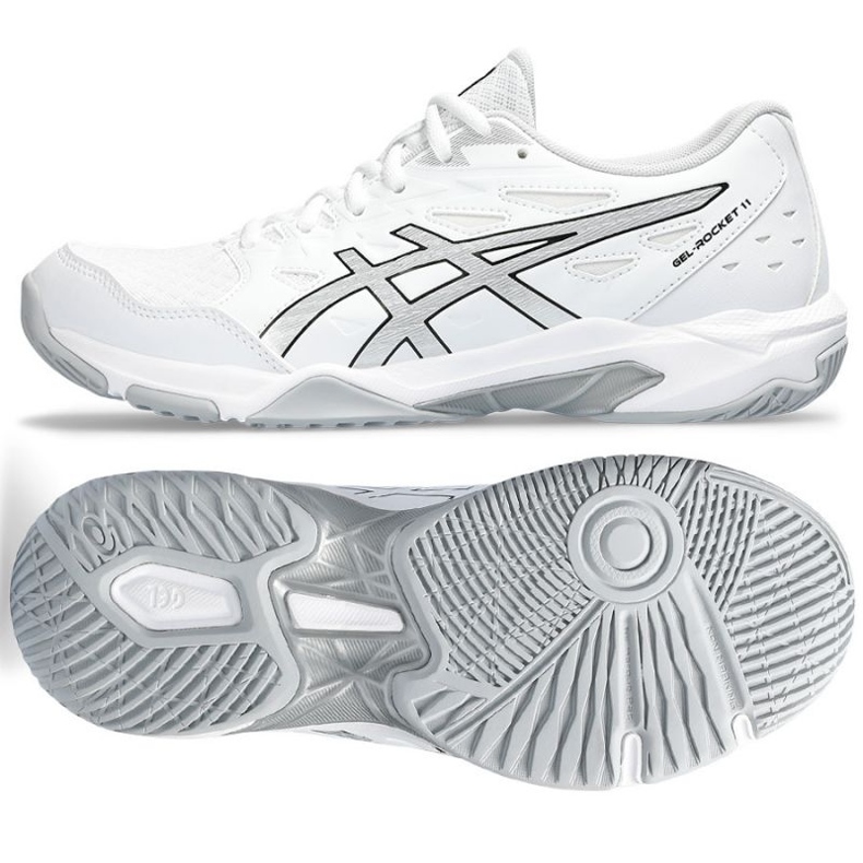 Asics Gel-Rocket 11 W 1072A093 101 lentopallokengät valkoinen valkoinen